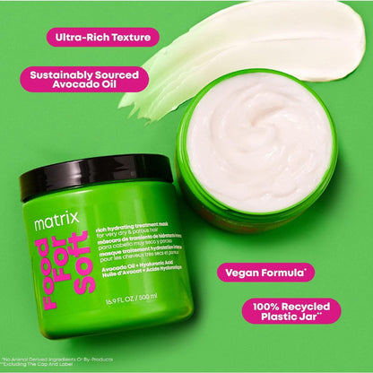 Food for soft hydrating mask with ultra-rich creamy texture sustainably sourced avocado oil with vegan formula 