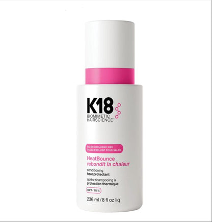 K18 HeatBounce conditioning heat protection bottle 8 oz on a white background
