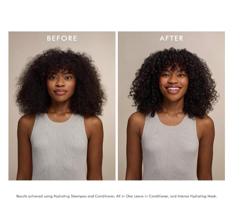 before and after hair style using Moroccanoil hydrating shampoo