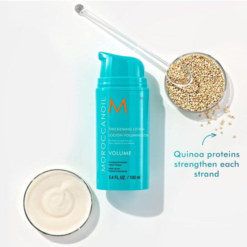 Moroccanoil hair thickening lotion for the optimum hair volume with quinoa proteins to strengthen hair