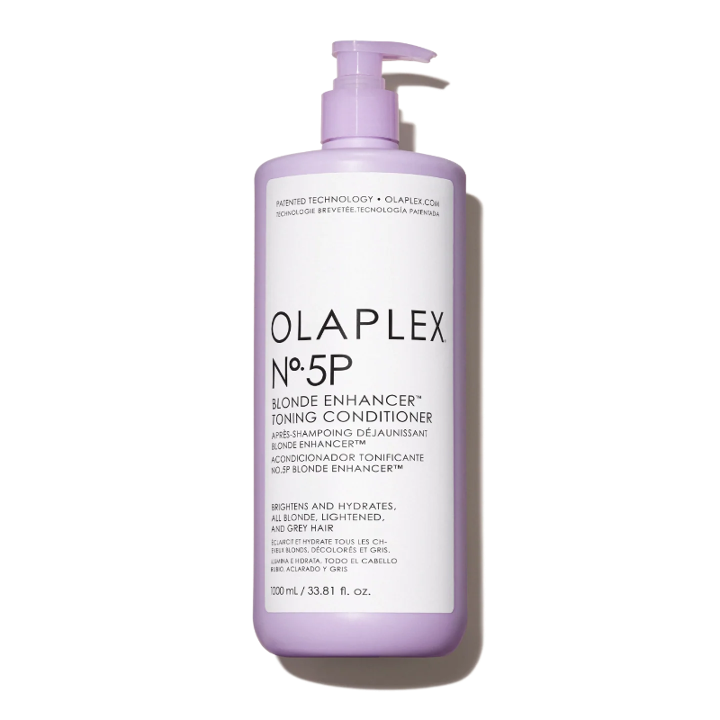 Olaplex No. 4P Blonde Enhancer Toning Shampoo bottle on a white background 32oz