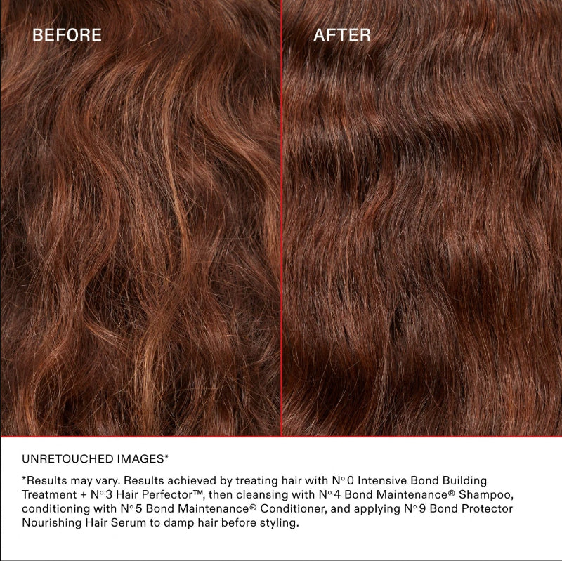 showing a model before and after hair results using best selling Olaplex haircare treatment products for best results