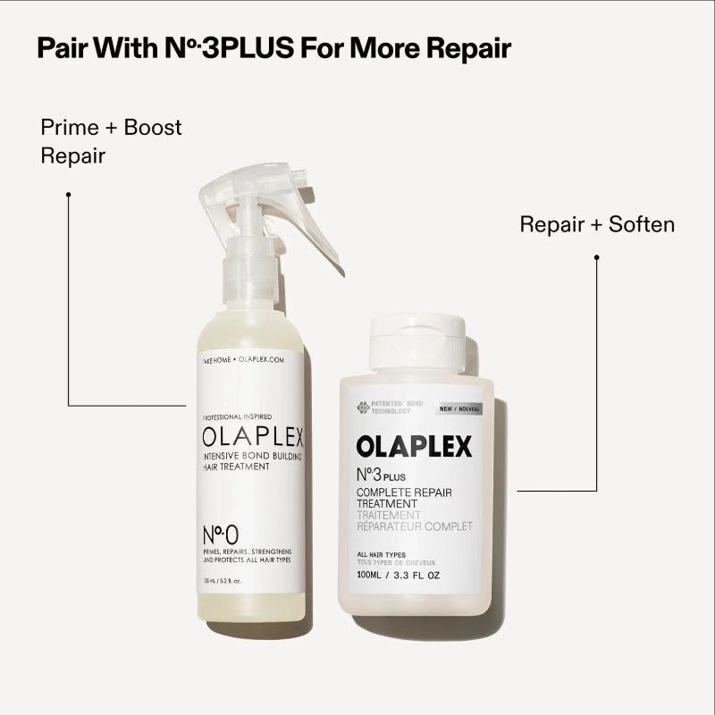 Olaplex intensive bond building hair treatment spray paired with N 3 plus for more deeper repair and better results for prime, boost repair
