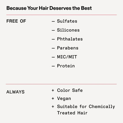 List of Olaplex haircare product features free of sulfates and parabens and always color safe, vegan and suitable for chemically treated hair