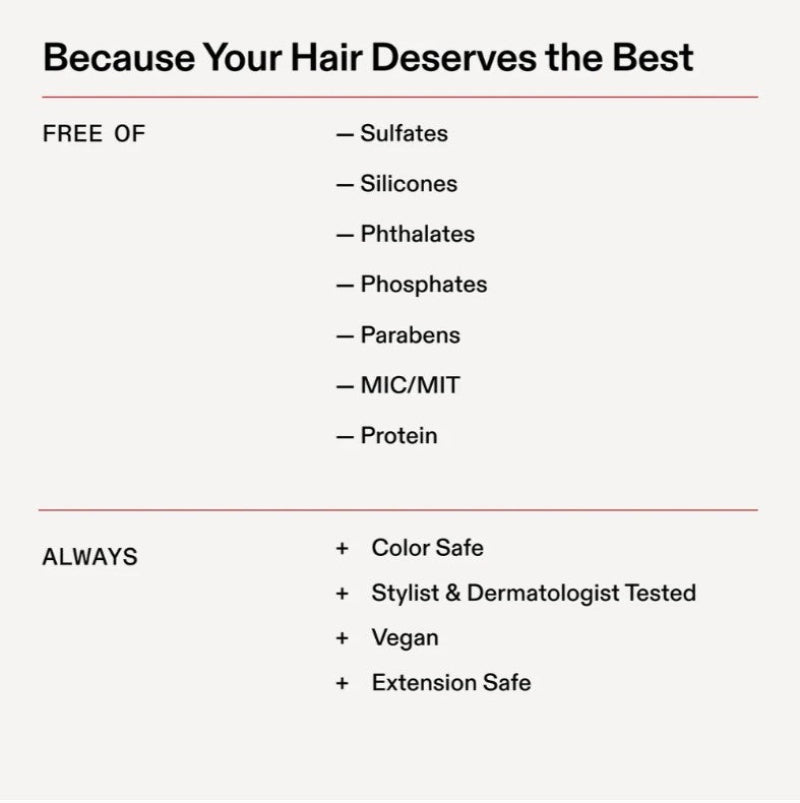 Product label highlighting ingredients and benefits of Olaplex purple conditioner always extension safe and sulfates free