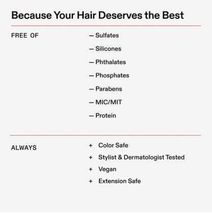 Product label highlighting ingredients and benefits of Olaplex purple conditioner always extension safe and sulfates free