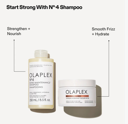 Olaplex No.4 Shampoo and Mask on a white background