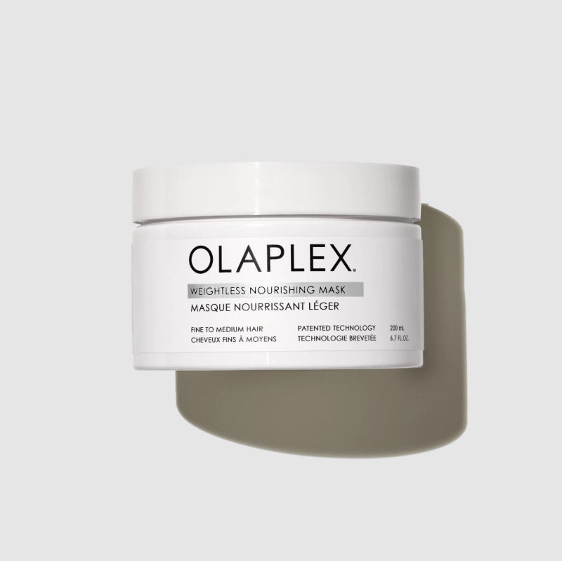 A bottle of Olaplex weightless nourishing mask for fine to medium hair 200 ml on a white background