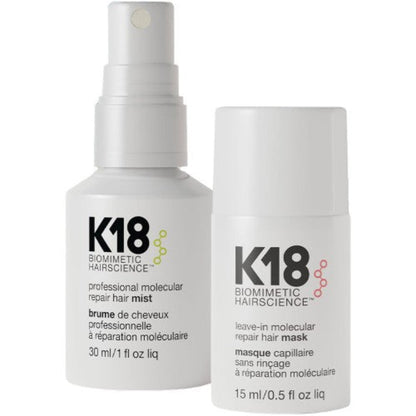 K18 Biomimetic Hairscience hair care products on a white background