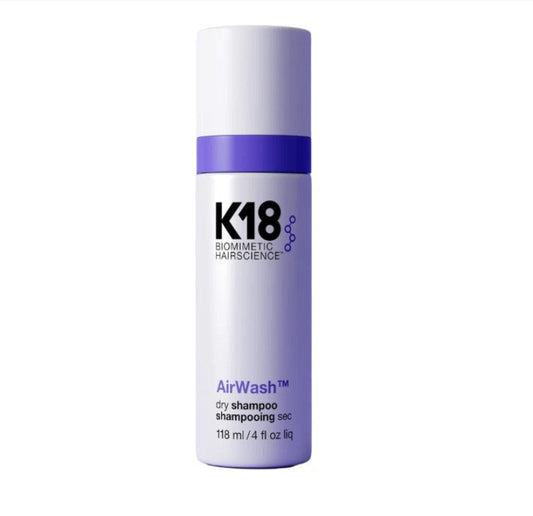 k18 dry shampoo showing on a white background 